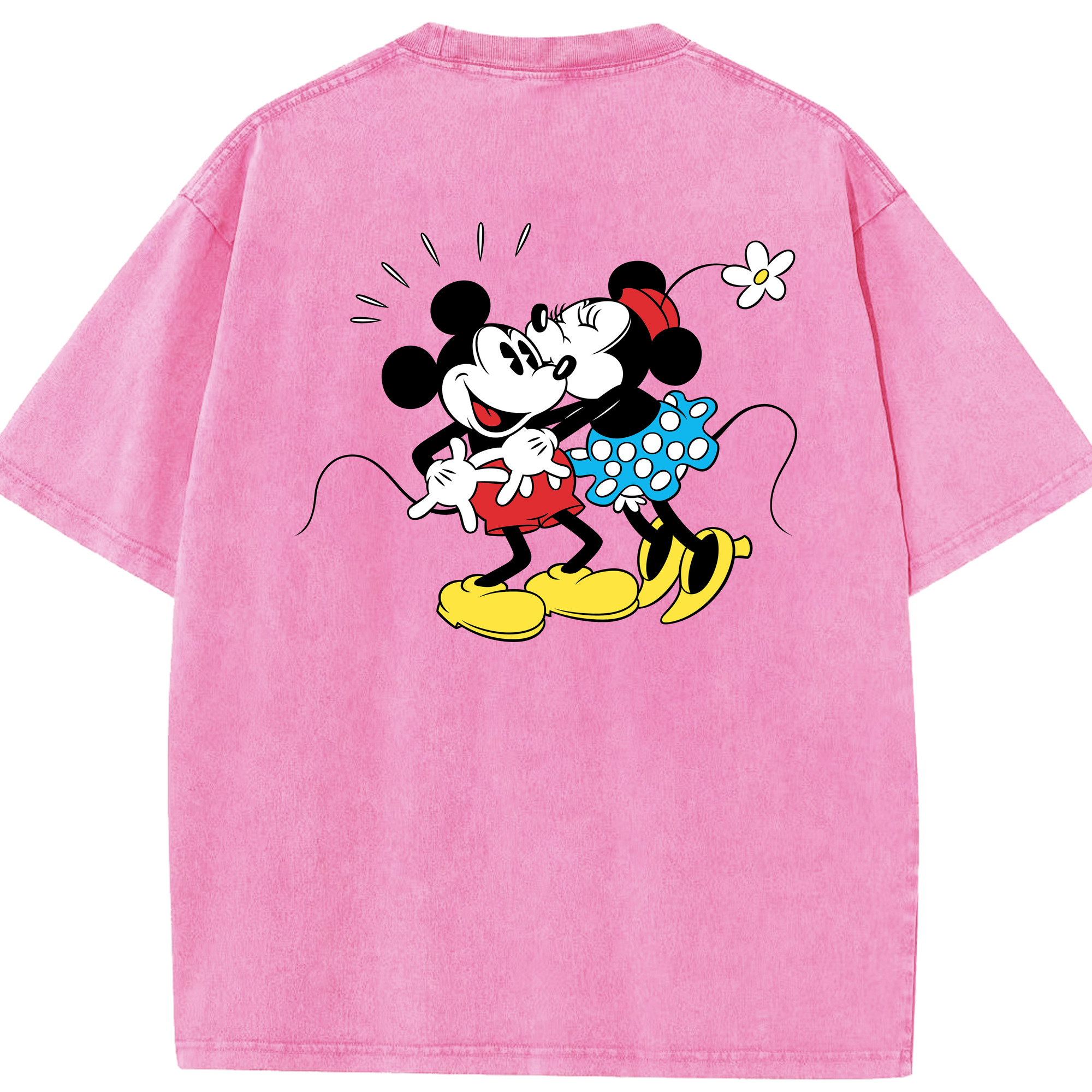 （画像用） ミッキーマウス Mickey Mouse 綿100% ヴィンテージ風 半袖Tシャツ（背面プリント）